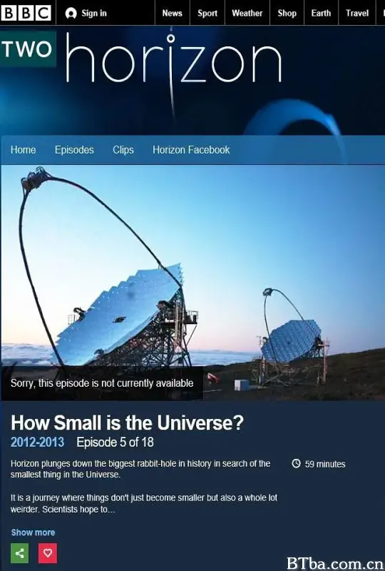 BBC 地平线: 宇宙何其小/Horizon: How Small Is the Universe?
